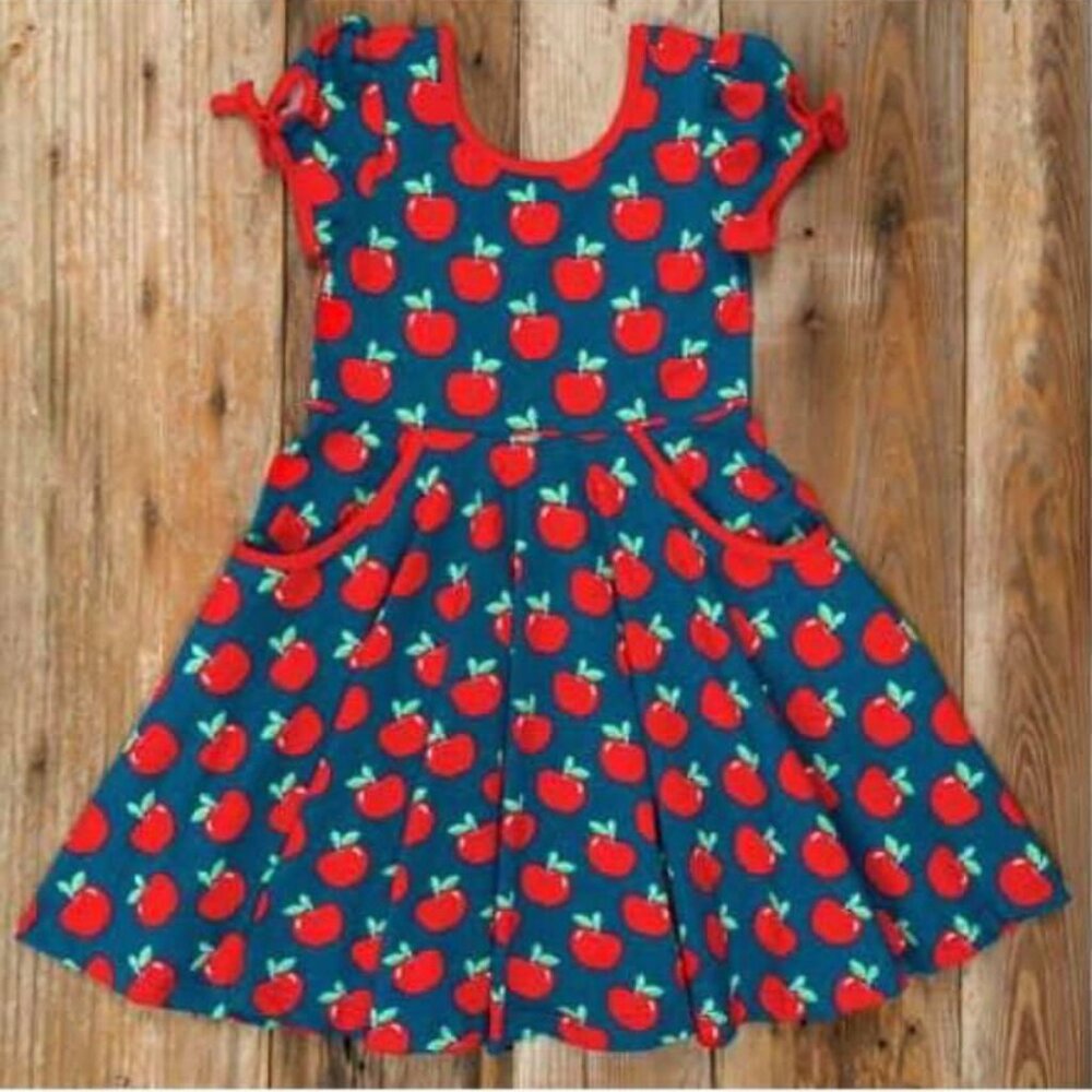 Eleanor Rose 5/6 Back to School Apple Print Dress